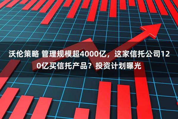 沃伦策略 管理规模超4000亿，这家信托公司120亿买信托产品？投资计划曝光